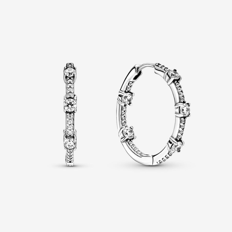 Pandora Sparkling Pavé Bars Earring and Necklace Set | 469KFCQYE