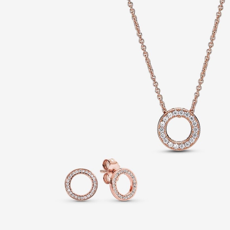 Pandora Sparkling Pave Circle Jewelry Gift Set | 649NOQLDV