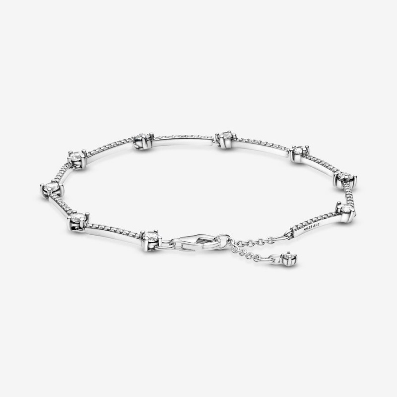 Pandora Sparkling Pavé Bars Bracelet Sterling Silver | 395WNCAZX