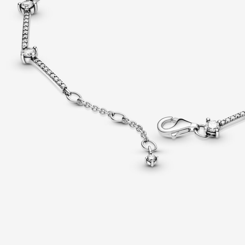 Pandora Sparkling Pavé Bars Bracelet Sterling Silver | 395WNCAZX