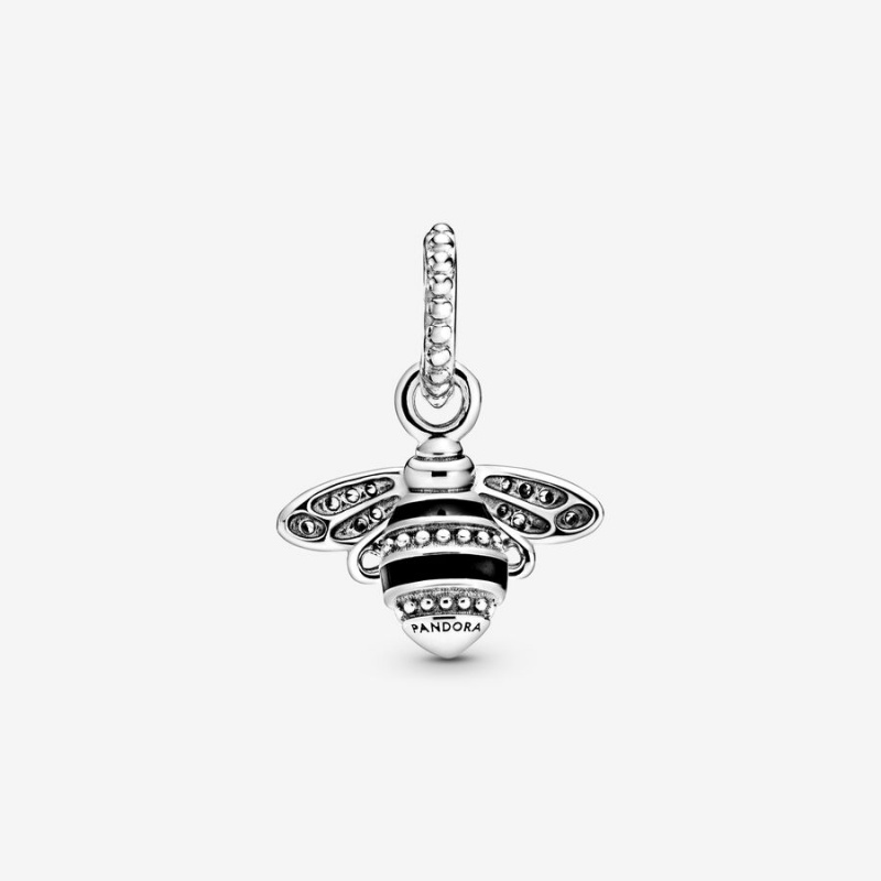 Pandora Sparkling Queen Bee Pendant Sterling Silver | 690RZOTHM