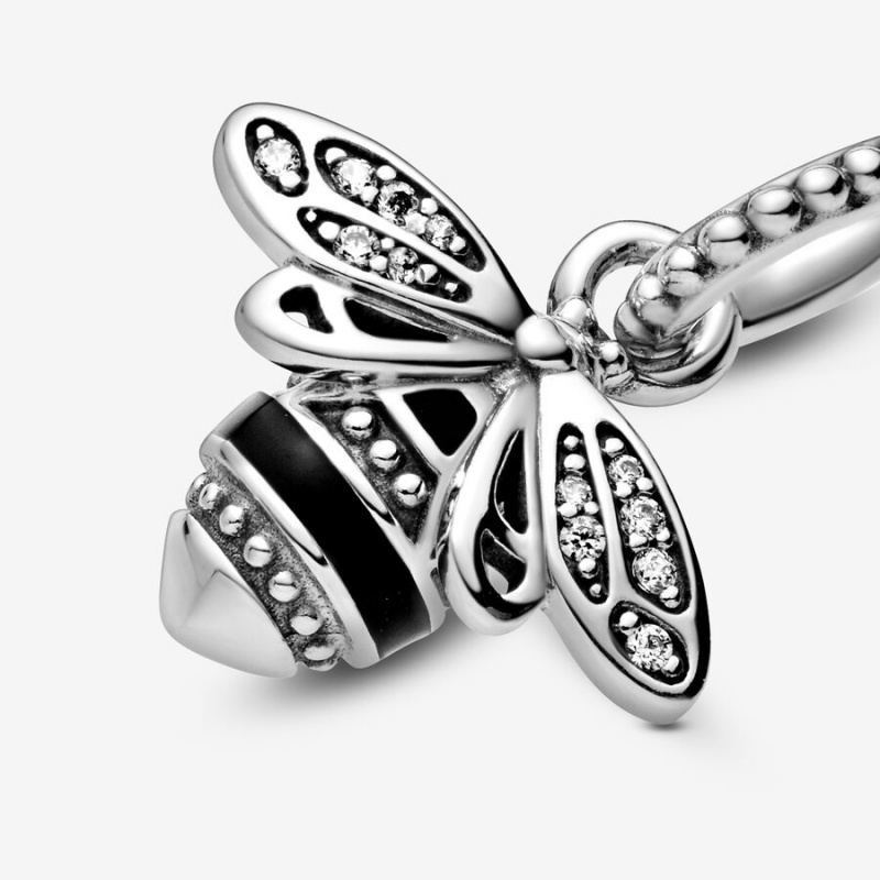 Pandora Sparkling Queen Bee Pendant Sterling Silver | 690RZOTHM