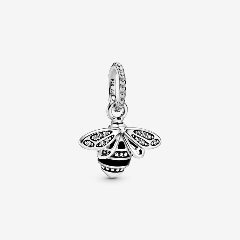 Pandora Sparkling Queen Bee Pendant Sterling Silver | 690RZOTHM