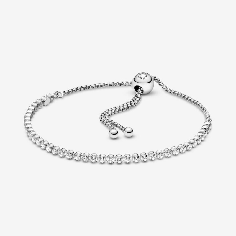 Pandora Sparkling Slider Tennis Bracelet Sterling Silver | 835CTZYSF