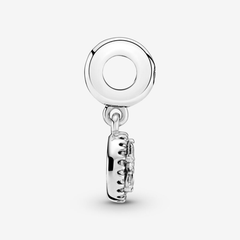 Pandora Sparkling Snowflake Circle Dangle Charm Sterling Silver | 639NZBVOH