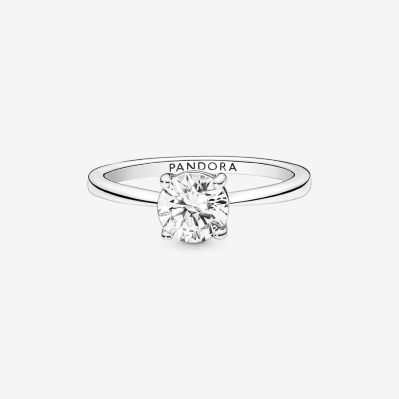 Pandora Sparkling Solitaire Ring Sterling Silver | 923LVIYXE