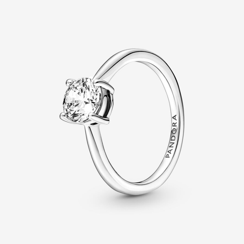 Pandora Sparkling Solitaire Ring Sterling Silver | 923LVIYXE