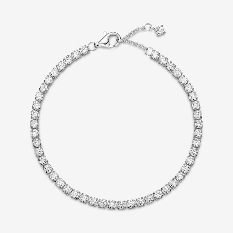 Pandora Sparkling Tennis Bracelet Sterling Silver | 532PKIJUO