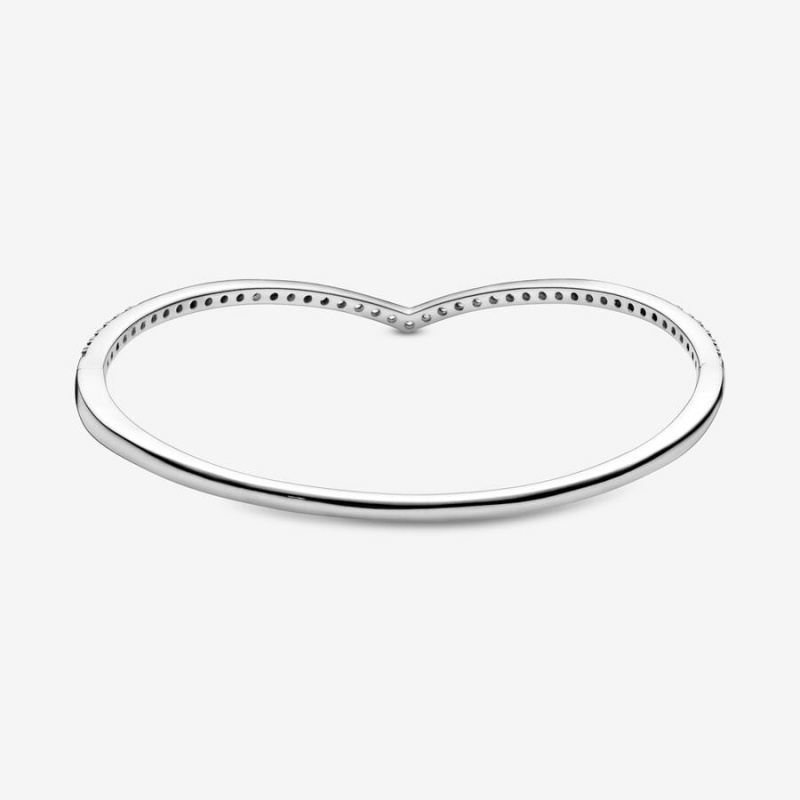 Pandora Sparkling Wishbone Bangle Sterling Silver | 618MXLRTO