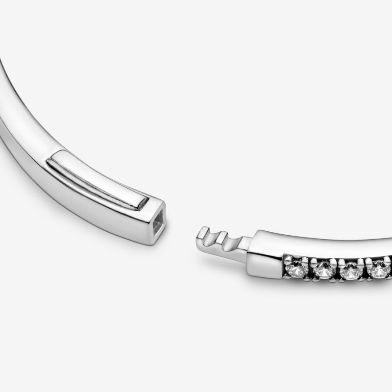 Pandora Sparkling Wishbone Bangle Sterling Silver | 618MXLRTO