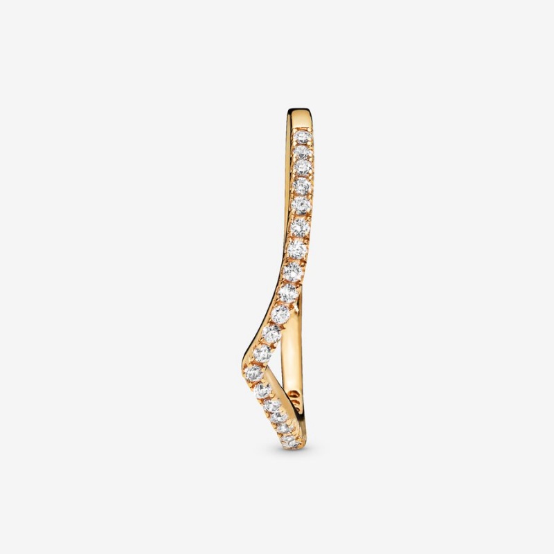 Pandora Sparkling Wishbone Ring Gold Plated | 730PEQACO