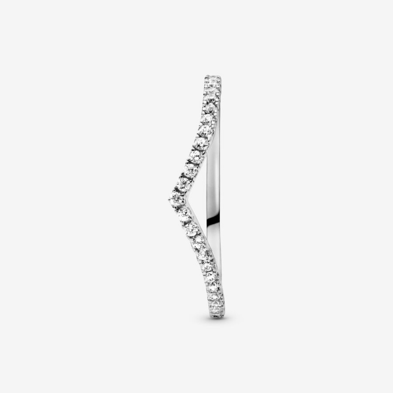 Pandora Sparkling Wishbone Ring Sterling Silver | 567XWDISA