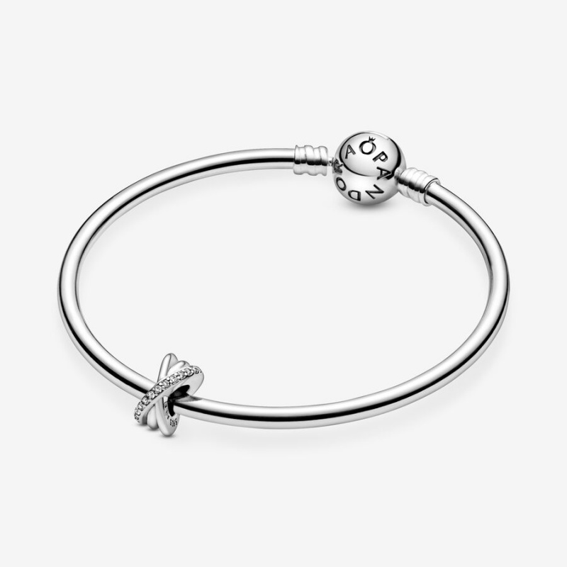 Pandora Sparkling and Polished Lines Spacer Charm Sterling Silver | 831RPDXAE