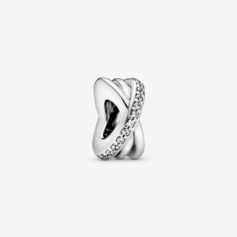 Pandora Sparkling and Polished Lines Spacer Charm Sterling Silver | 831RPDXAE