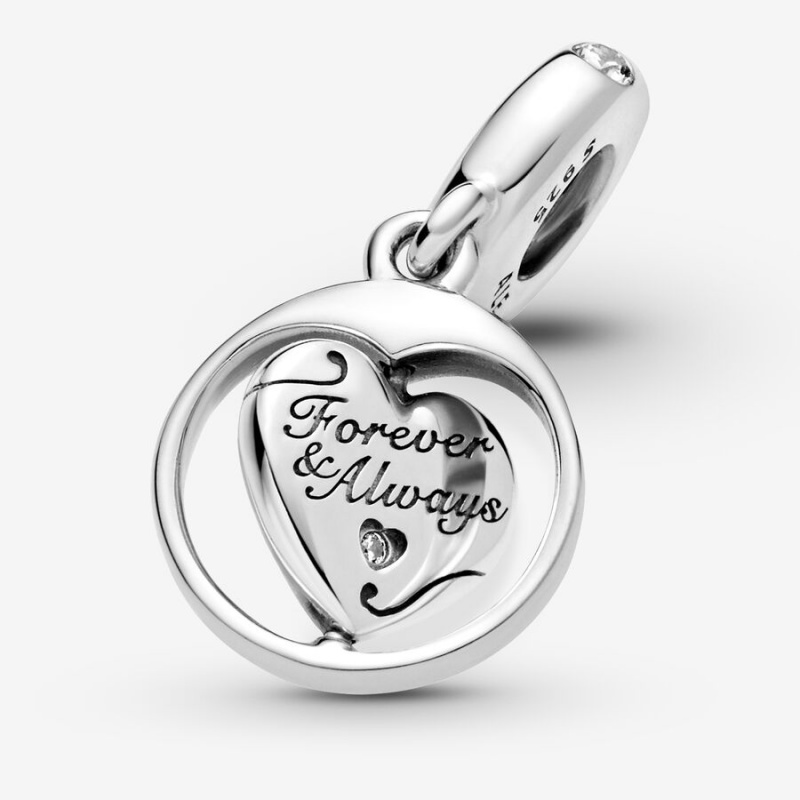 Pandora Spinning Forever & Always Soulmate Dangle Charm Sterling Silver | 421EUSLMZ