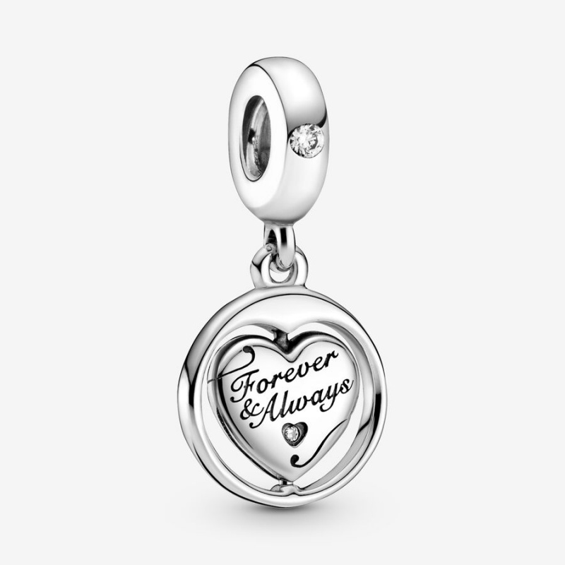 Pandora Spinning Forever & Always Soulmate Dangle Charm Sterling Silver | 421EUSLMZ