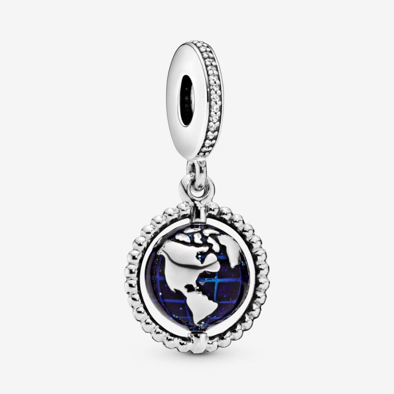 Pandora Spinning Globe Dangle Charm Travel Charms | 286QESBPN