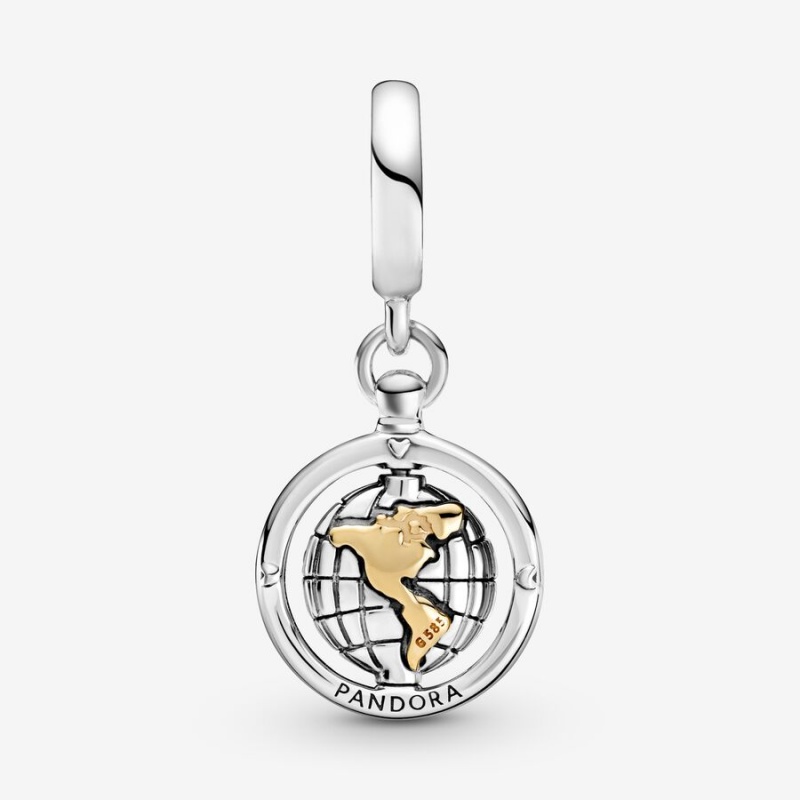 Pandora Spinning World Dangle Charm - FINAL SALE Two-tone | 419XBSPFY