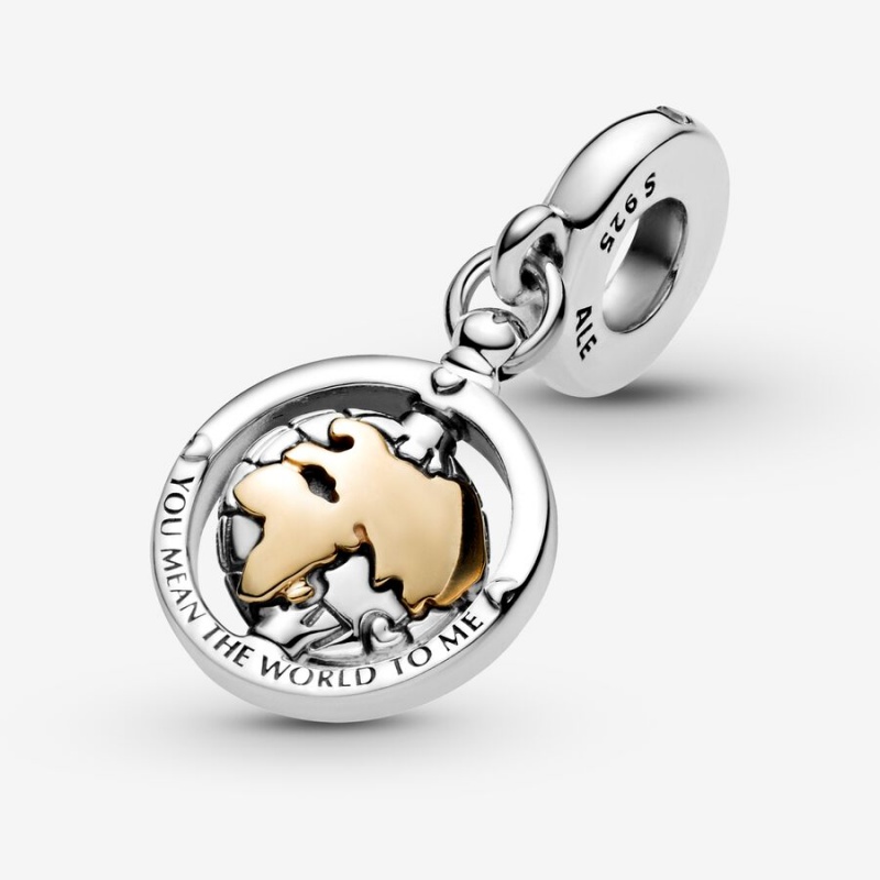 Pandora Spinning World Dangle Charm - FINAL SALE Two-tone | 419XBSPFY