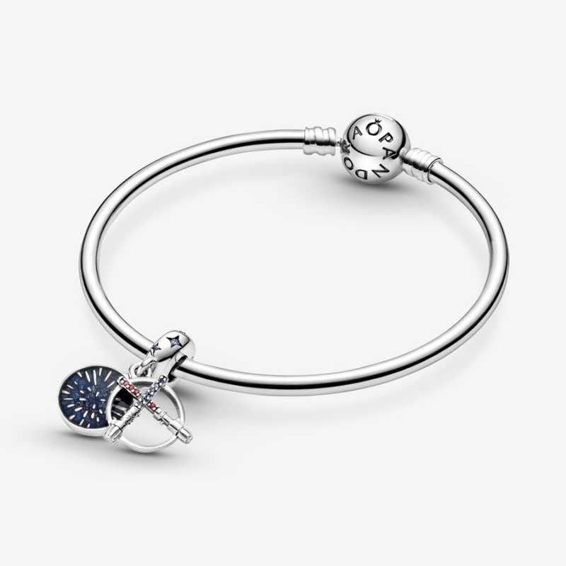 Pandora Star Wars Lightsaber Double Dangle Charm - FINAL SALE Sterling Silver | 843ZMEXUA