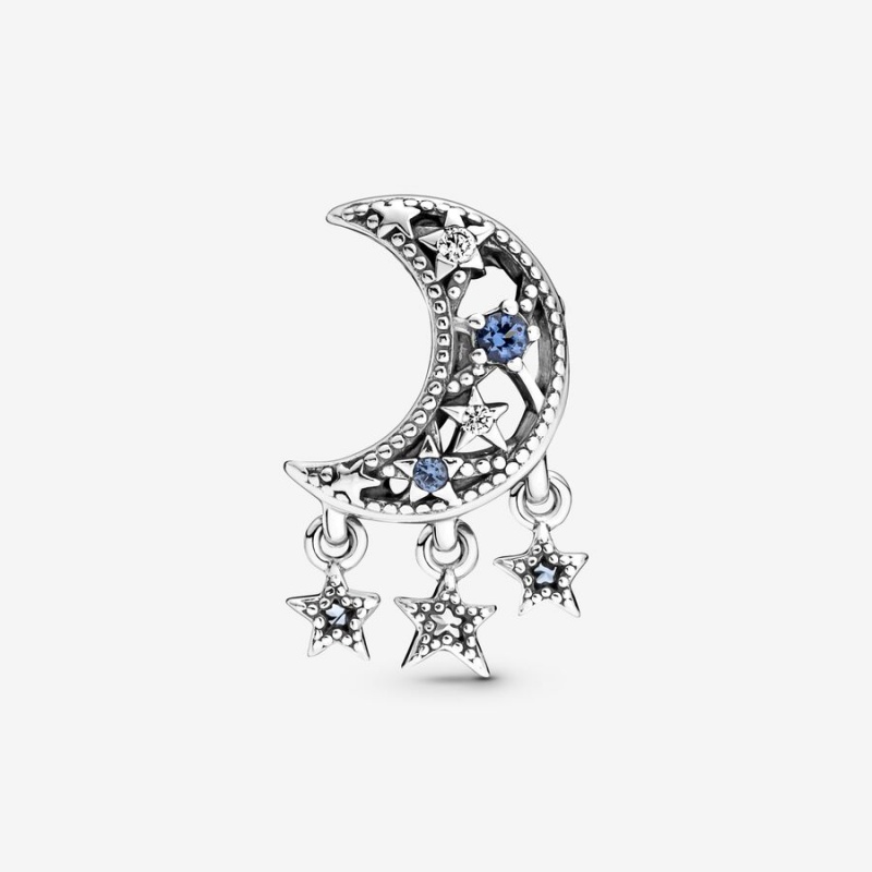 Pandora Star & Crescent Moon Charm Sterling Silver | 524UHAMZR