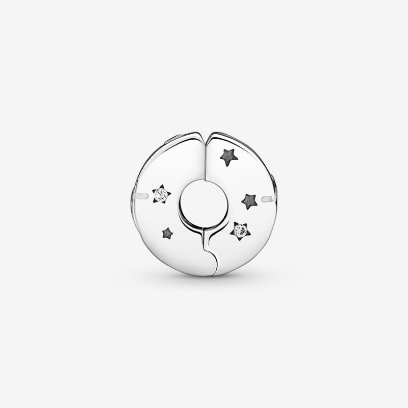 Pandora Stars & Galaxy Clip Charm Sterling Silver | 498QVXOYG