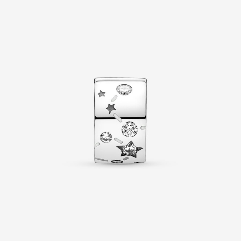 Pandora Stars & Galaxy Clip Charm Sterling Silver | 498QVXOYG