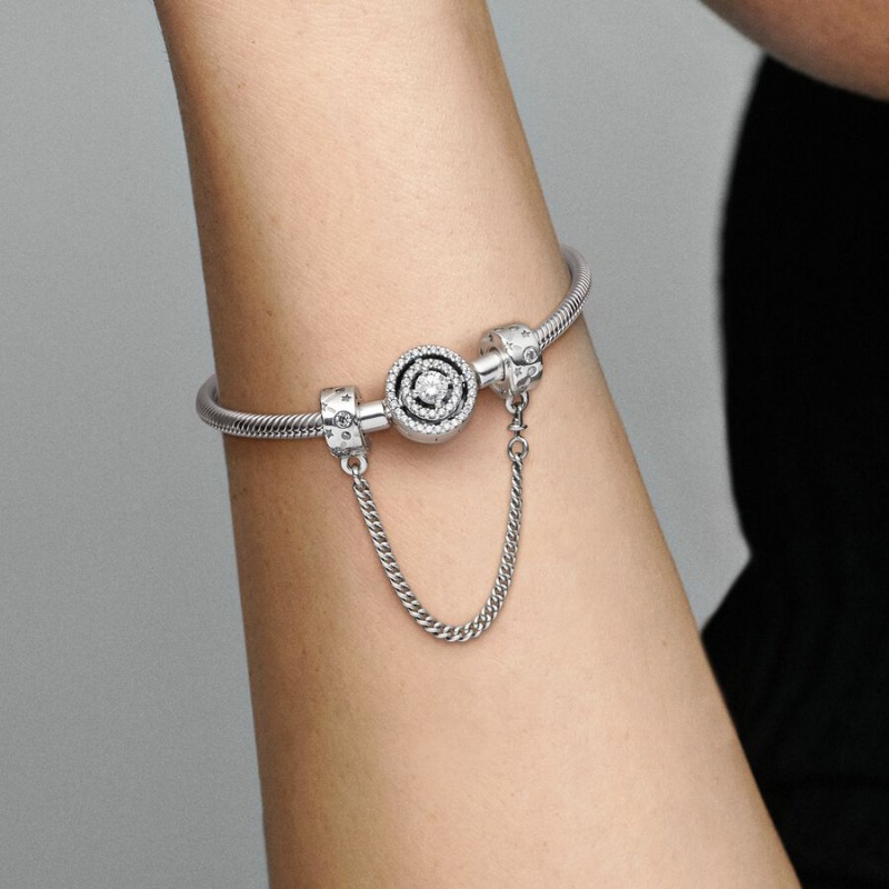 Pandora Stars & Galaxy Safety Chain Sterling Silver | 296DNZESI