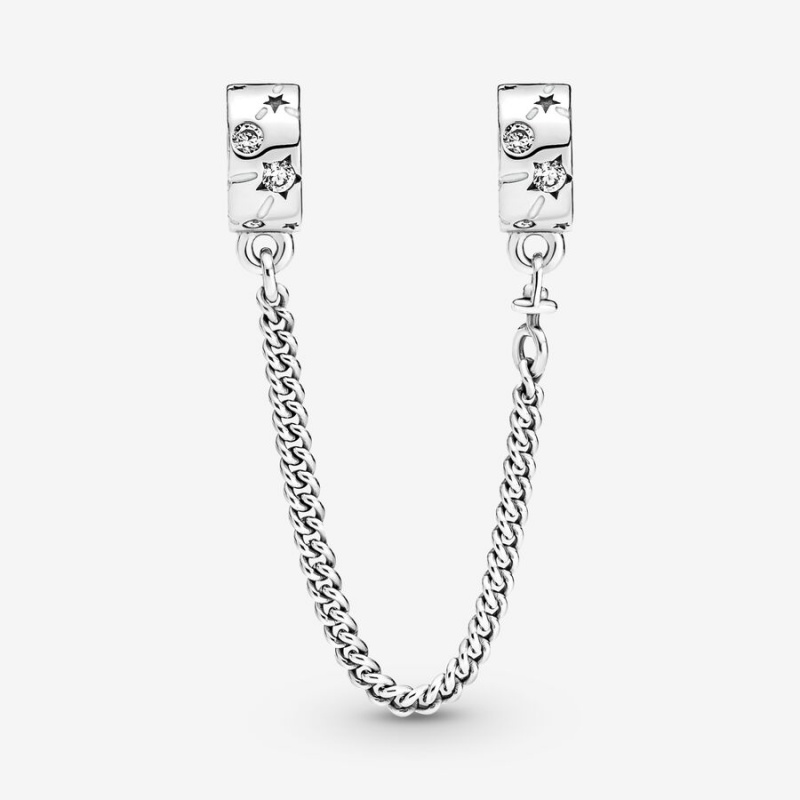 Pandora Stars & Galaxy Safety Chain Sterling Silver | 296DNZESI