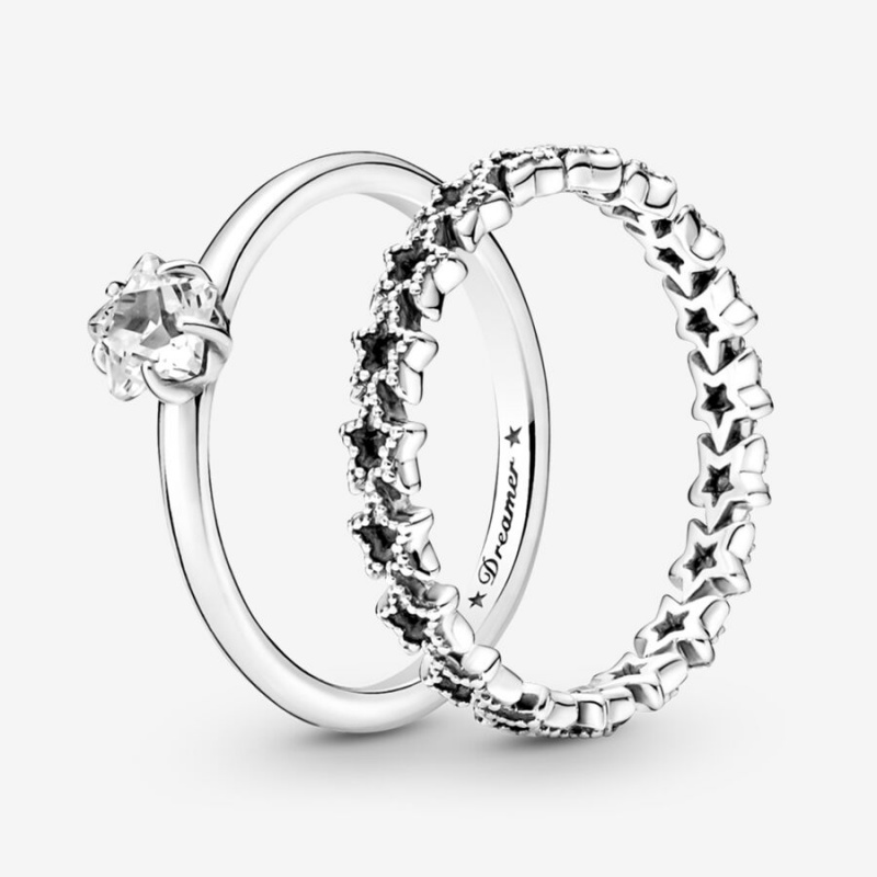 Pandora Stars on Stars Stacking Ring Set | 108XTCSVU