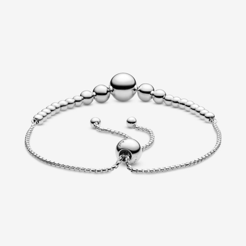 Pandora String of Beads Slider Bracelet Sterling Silver | 056DEYLUF