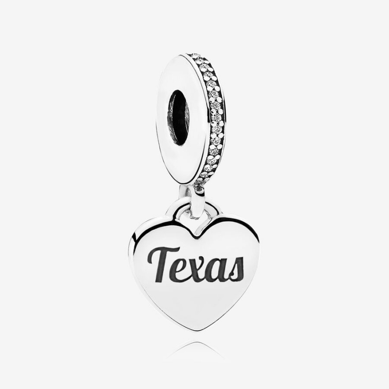 Pandora Texas Flag Heart Dangle Charm, Mixed Enamel Sterling Silver | 817TMVACO