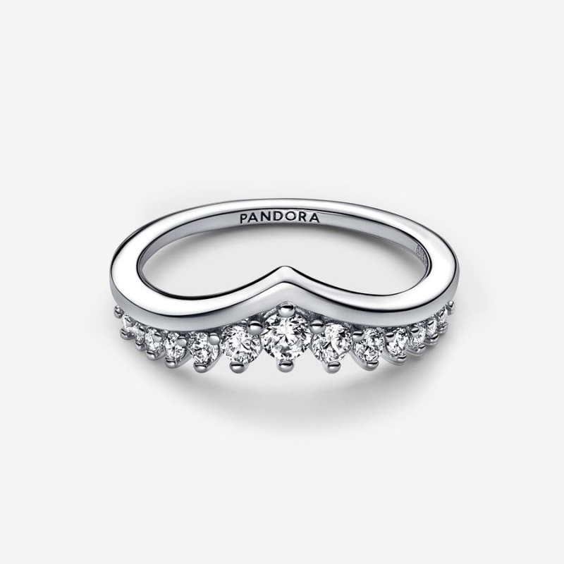 Pandora Timeless Wish Floating Pavé Ring Sterling Silver | 345KGSBVI