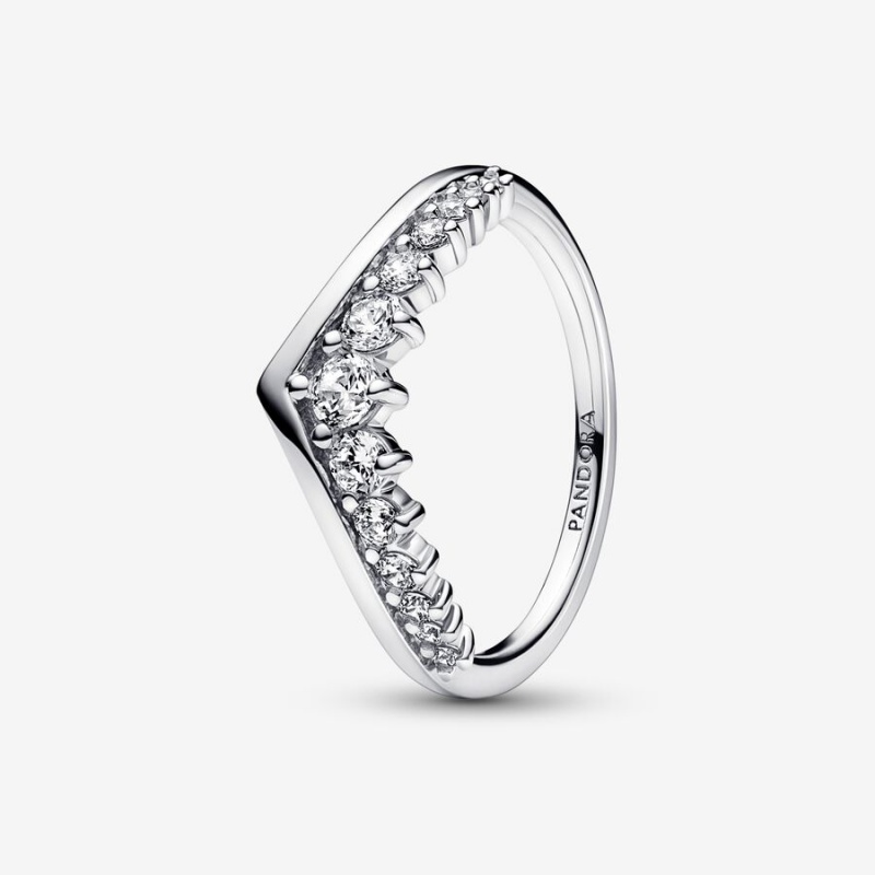 Pandora Timeless Wish Floating Pavé Ring Sterling Silver | 345KGSBVI