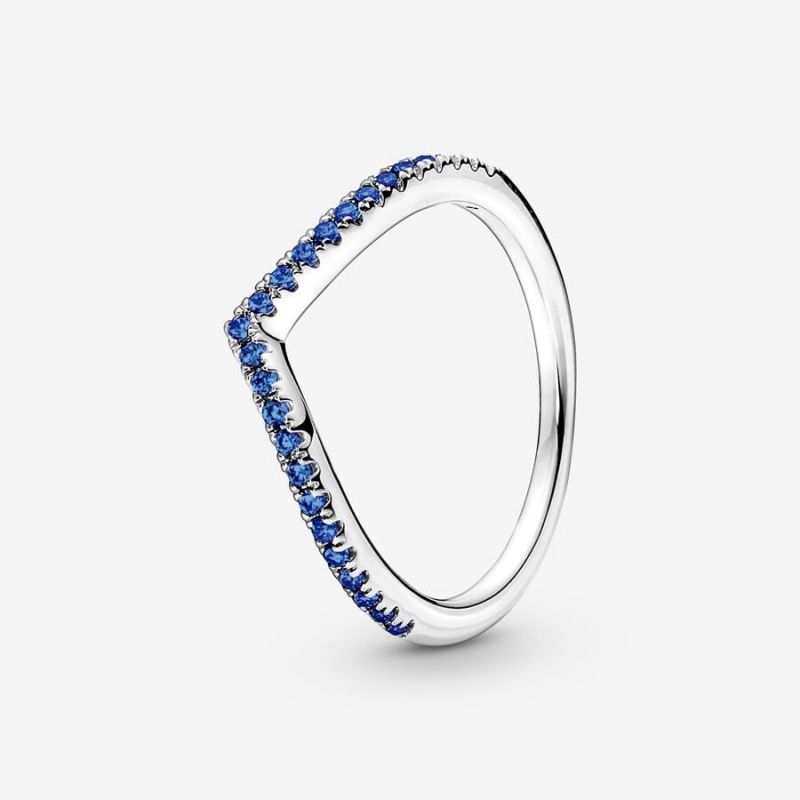 Pandora Timeless Wish Sparkling Blue Ring Sterling Silver | 054KJBGNO