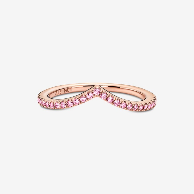 Pandora Timeless Wish Sparkling Pink Ring Rose Gold Plated | 637PHYOQW