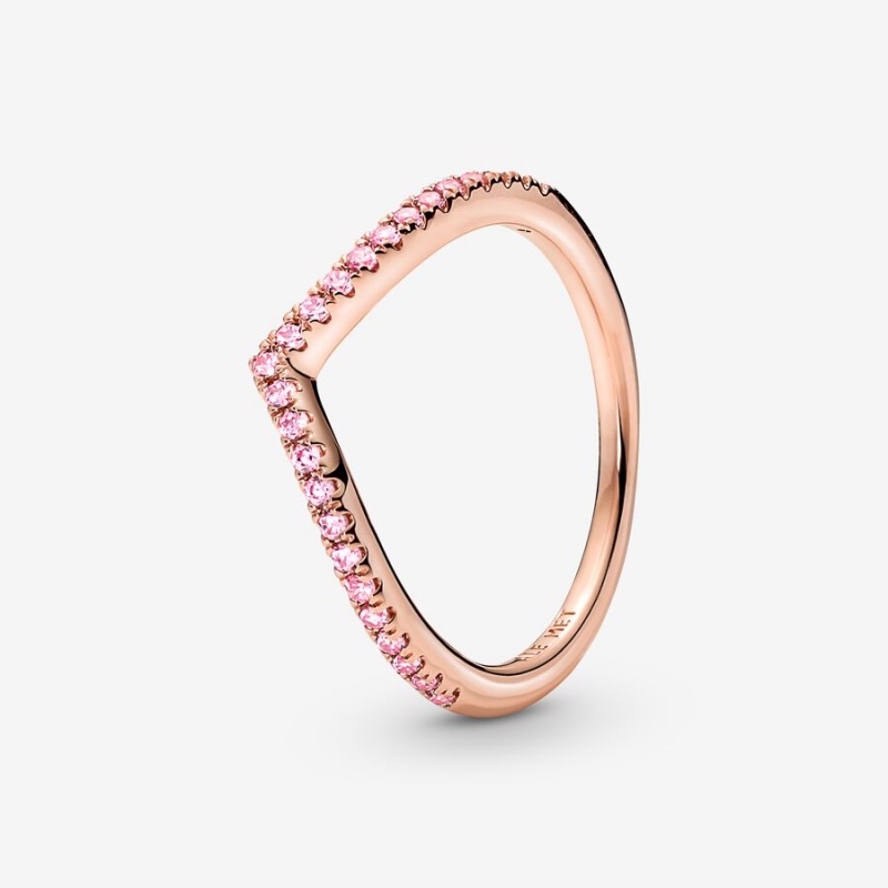 Pandora Timeless Wish Sparkling Pink Ring Rose Gold Plated | 637PHYOQW