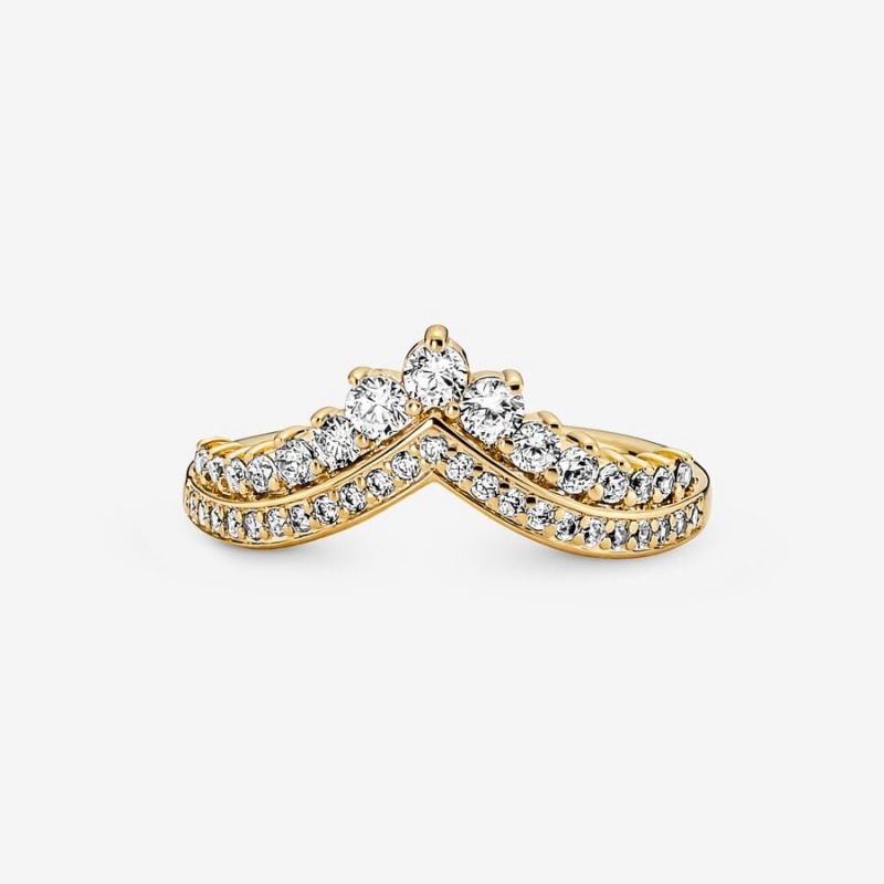 Pandora Timeless Wish Tiara Ring Gold Plated | 659JWRNEH