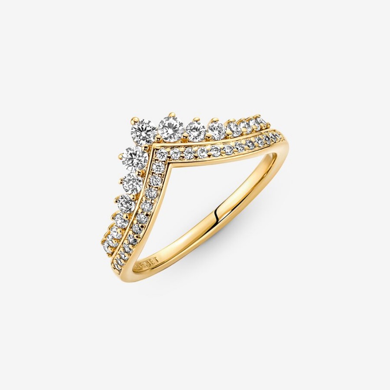 Pandora Timeless Wish Tiara Ring Gold Plated | 659JWRNEH