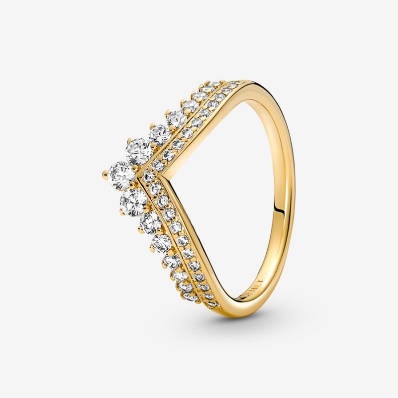 Pandora Timeless Wish Tiara Ring Gold Plated | 659JWRNEH