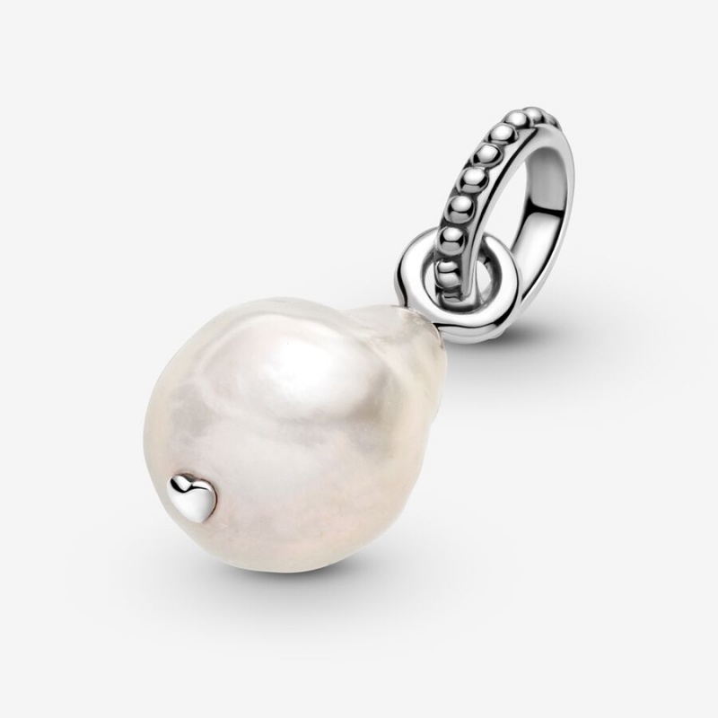 Pandora Treated Freshwater Cultured Baroque Pearl Pendant Sterling Silver | 467MNTPSE