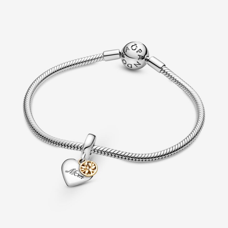 Pandora Two-tone Family Tree & Heart Dangle Charm - FINAL SALE Two-tone | 104SDYMJW