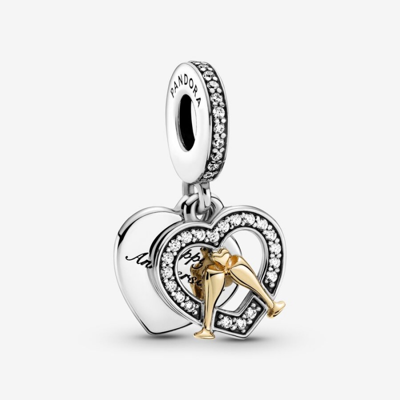 Pandora Two-tone Happy Anniversary Dangle Charm Two-tone | 301XNQWZR