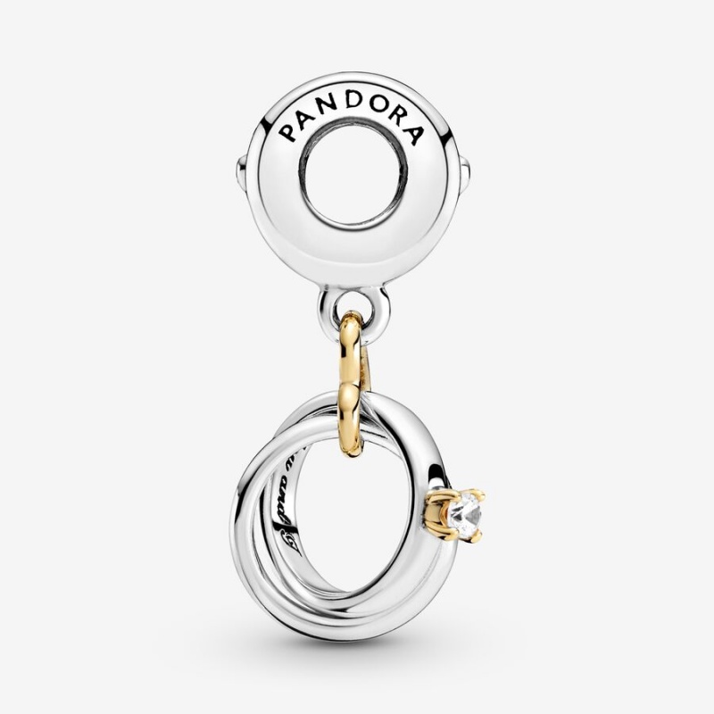 Pandora Two-tone Wedding Rings Dangle Charm Two-tone | 129KOWAYL