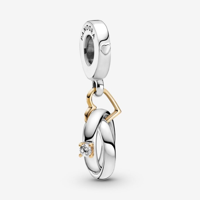 Pandora Two-tone Wedding Rings Dangle Charm Two-tone | 129KOWAYL