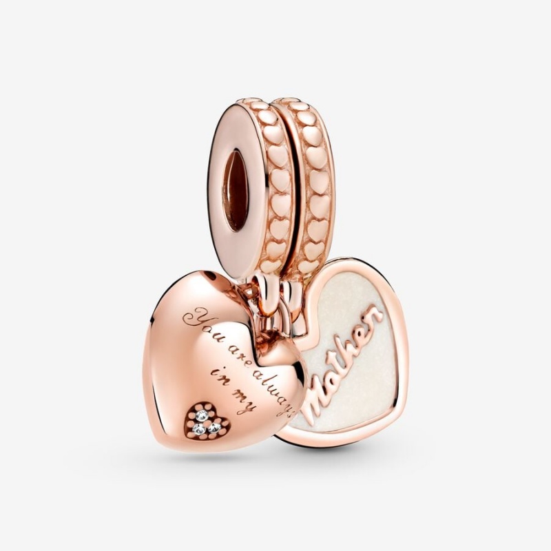 Pandora You\'re Always in My Heart Split Dangle Charm Rose Gold Plated | 301HZNPBG